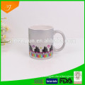 ceramic mug with shining decal, metal decal mug, coffee cup